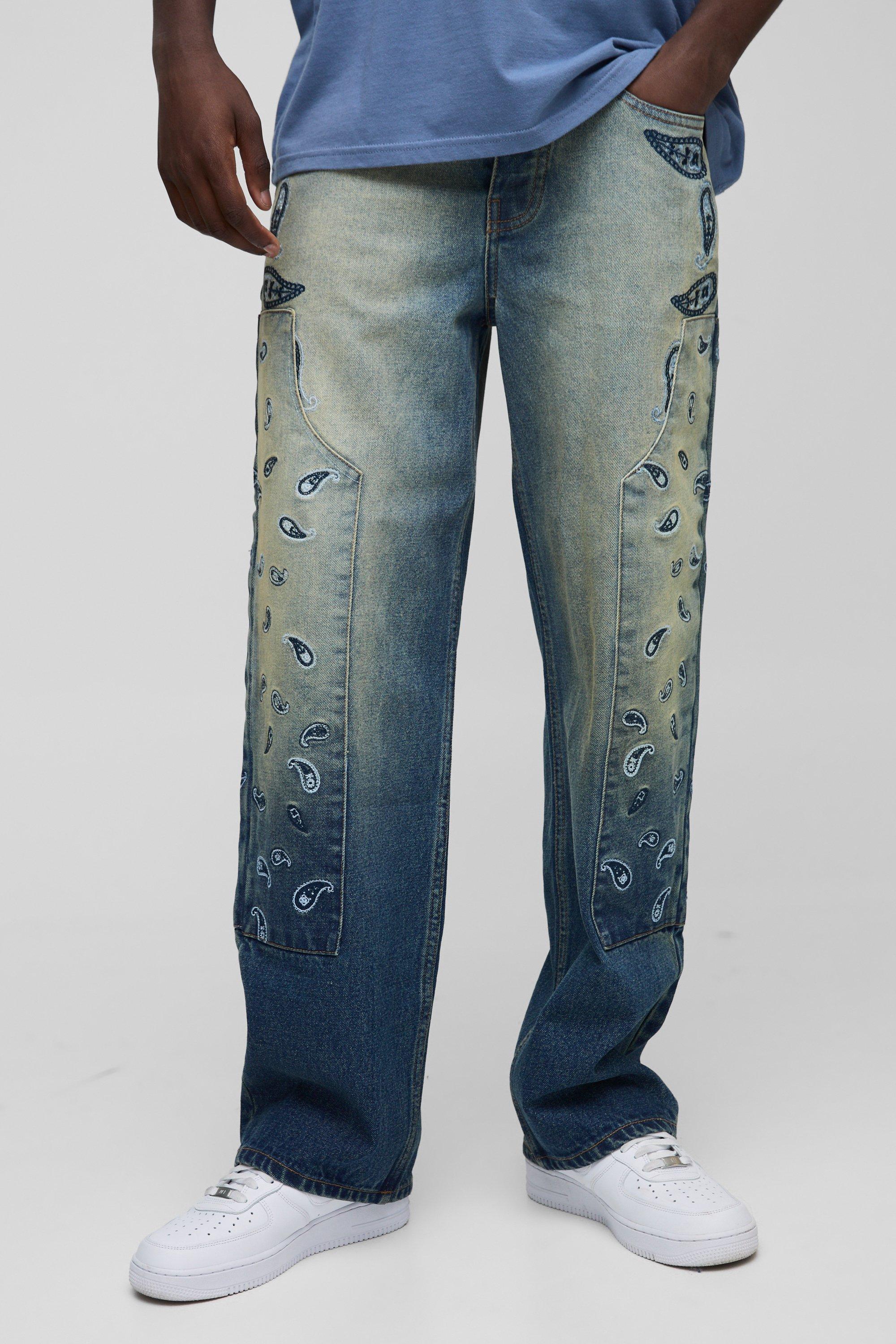 Men's Paisley Jeans | boohooMAN USA